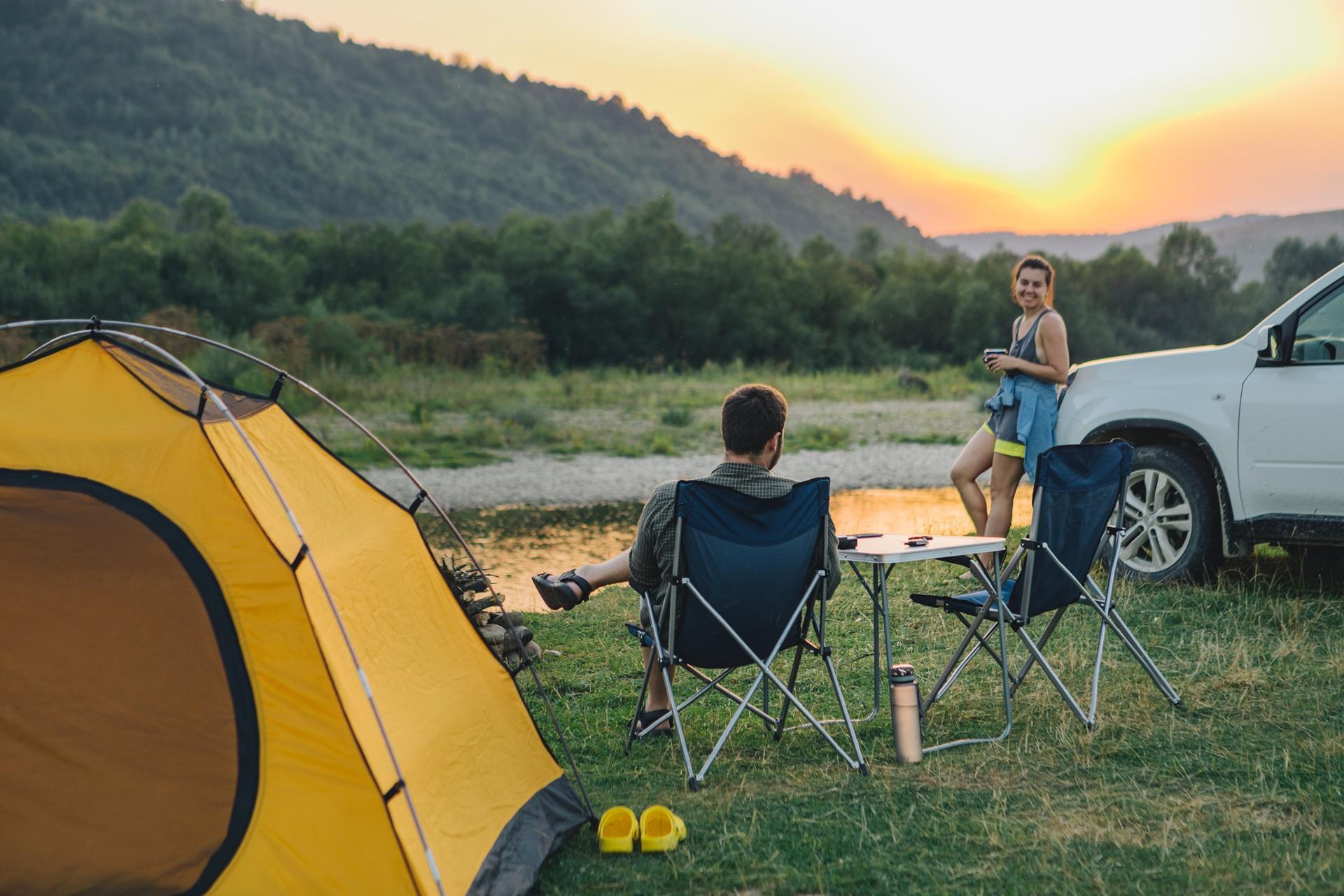 Campingplatz am Flussufer | Pavillon wetterfest